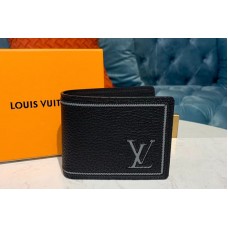 Louis Vuitton M68236 Multiple Wallet Black Taurillon leather Louis Vuitton M68236 Multiple Wallet Black Taurillon leather