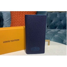 Louis Vuitton M30387 Brazza Wallet Navy Blue Taiga leather