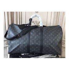 Louis Vuitton M40605 Keepall 55 Bandouliere Bag in Monogram Eclipse canvas Louis Vuitton M40605 Keepall 55 Bandouliere Bag in Monogram Eclipse canvas