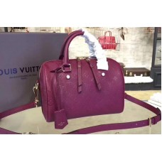 Louis Vuitton M40763 Speedy 30 Top Handle Bags Burgundy Monogram Empreinte Leather