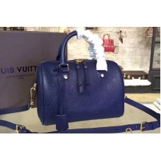 Louis Vuitton M40763 Speedy 30 Top Handle Bags Blue Monogram Empreinte Leather