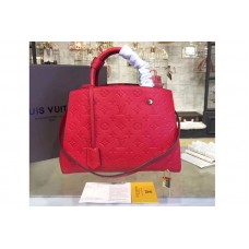 Louis Vuitton M41194 Montaigne MM Bag in Cherry Monogram Empreinte Leather Louis Vuitton M41194 Montaigne MM Bag in Cherry Monogram Empreinte Leather