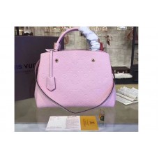 Louis Vuitton M41048 Montaigne MM Bag in Pink Monogram Empreinte Leather