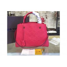 Louis Vuitton M41048 Montaigne MM Bag in Red Monogram Empreinte Leather