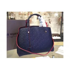 Louis Vuitton M42746 Montaigne MM Bag in Navy Blue Monogram Empreinte