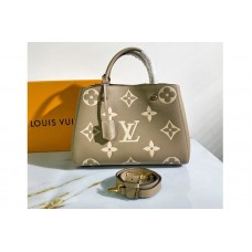 Louis Vuitton M45489 Exclusive Prelaunch – Montaigne BB Handbag in Tourterelle Gray/Cream Monogram Empreinte Leather Louis Vuitton M45489 Exclusive Prelaunch – Montaigne BB Handbag in Tourterelle Gray/Cream Monogram Empreinte Leather