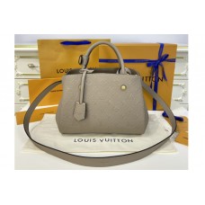 Louis Vuitton M41053 Montaigne BB handbag in Tourterelle Grey Monogram Empreinte leather