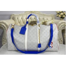 Louis Vuitton M41414 Keepall Bandoulière 55 Bag in Gray Monogram Canvas Louis Vuitton M41414 Keepall Bandoulière 55 Bag in Gray Monogram Canvas