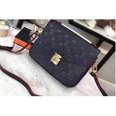 Louis Vuitton M44071 Pochette Metis Bag in Navy Blue Monogram empreinte Leather