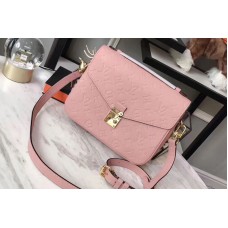 Louis Vuitton M44018 Pochette Metis Bag in Pink Monogram empreinte Leather