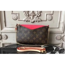 Louis Vuitton M41638 Pallas Clutch Bags in Monogram Canvas With Red Louis Vuitton M41638 Pallas Clutch Bags in Monogram Canvas With Red