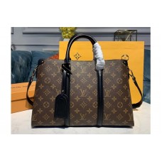 Louis Vuitton M44816 Soufflot MM Bags Monogram Canvas With Black Calf Leather Louis Vuitton M44816 Soufflot MM Bags Monogram Canvas With Black Calf Leather