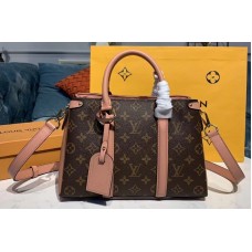 Louis Vuitton M44815 Soufflot BB Bags Monogram Canvas With Pink Calf Leather Louis Vuitton M44815 Soufflot BB Bags Monogram Canvas With Pink Calf Leather