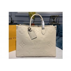 Louis Vuitton M45081 Onthego GM tote Bags in Beige Monogram Empreinte Leather