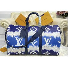 Louis Vuitton M45117 Keepall Bandoulière 50 travel bag in Blue Monogram coated canvas Louis Vuitton M45117 Keepall Bandoulière 50 travel bag in Blue Monogram coated canvas