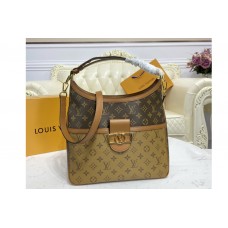 Louis Vuitton M45195 Hobo Dauphine MM handbag in Monogram coated canvas and Monogram Reverse coated canvas Louis Vuitton M45195 Hobo Dauphine MM handbag in Monogram coated canvas and Monogram Reverse coated canvas