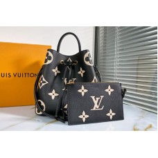 Louis Vuitton M45497 NéoNoé MM bucket bag In Black Monogram Flowers Louis Vuitton M45497 NéoNoé MM bucket bag In Black Monogram Flowers