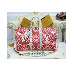 Louis Vuitton M45472 Keepall Bandoulière 50 travel bag in Red Monogram Eclipse canvas Louis Vuitton M45472 Keepall Bandoulière 50 travel bag in Red Monogram Eclipse canvas