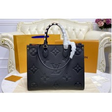 Louis Vuitton M45595 Onthego MM tote bag in Black Monogram Empreinte Leather