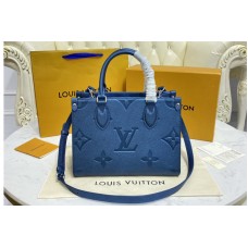 Louis Vuitton M45660 OnTheGo PM tote Bag in Blue Monogram Empreinte leather