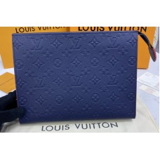 Louis Vuitton M45665 Poche Toilette 26 in Navy Blue/Red Monogram Empreinte leather
