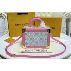 Louis Vuitton M45675 Valisette Tresor Boxes in Gray Jacquard Since 1854 Textile