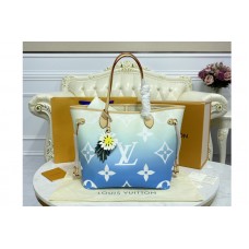 Louis Vuitton M45678 Neverfull MM tote bag in Blue Monogram Giant coated canvas Louis Vuitton M45678 Neverfull MM tote bag in Blue Monogram Giant coated canvas
