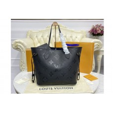 Louis Vuitton M45685 Neverfull MM tote Bag in Black Monogram Empreinte Leather