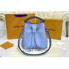Louis Vuitton M45698 NeoNoe BB bucket bag in Blue Monogram Empreinte Leather