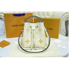 Louis Vuitton M45716 NeoNoe BB bucket bag in Cream/Saffron Monogram Empreinte Leather