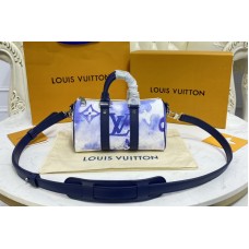 Louis Vuitton M45761 Keepall XS Bag in Monogram Watercolor Blue coated canvas