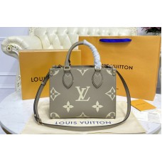 Louis Vuitton M45779 OnTheGo PM tote bag in Beige/Cream Monogram Empreinte Leather Louis Vuitton M45779 OnTheGo PM tote bag in Beige/Cream Monogram Empreinte Leather