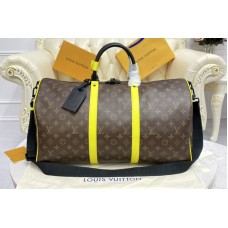 Louis Vuitton M45866 Keepall Bandoulière 50 Travel bag in Monogram Macassar canvas