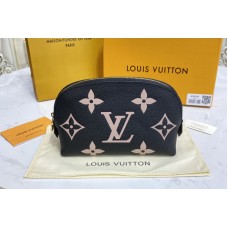 Louis Vuitton M59086 Pochette Cosmetique PM in Black/Beige Monogram Empreinte leather