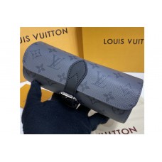 Louis Vuitton M43385 3 Watch Case in Grey Monogram Eclipse Canvas Louis Vuitton M43385 3 Watch Case in Grey Monogram Eclipse Canvas