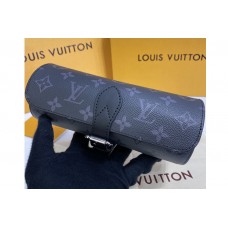 Louis Vuitton M43385 3 Watch Case in Monogram Eclipse Canvas Louis Vuitton M43385 3 Watch Case in Monogram Eclipse Canvas
