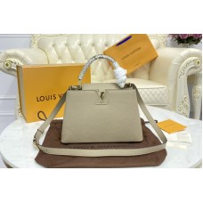 Louis Vuitton M51166 Capucines MM handbag in Gray Taurillon leather Louis Vuitton M51166 Capucines MM handbag in Gray Taurillon leather