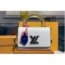 Louis Vuitton M50282 TWIST MM Bags White Epi Leather Louis Vuitton M50282 TWIST MM Bags White Epi Leather