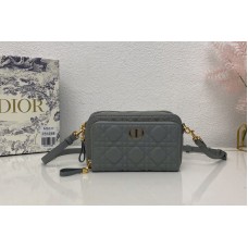 Christian Dior Sior Caro double pouch in Blue Supple Cannage Calfskin Christian Dior Sior Caro double pouch in Blue Supple Cannage Calfskin