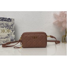 Christian Dior Sior Caro double pouch in Pink Supple Cannage Calfskin Christian Dior Sior Caro double pouch in Pink Supple Cannage Calfskin