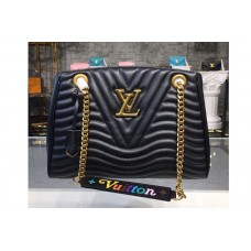 Louis Vuitton M51496 New Wave Chain Tote Bags in Black Smooth calf leather