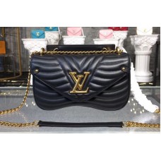 Louis Vuitton M51498 New Wave Chain MM Bags in Black Smooth calf leather
