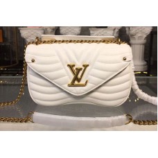 Louis Vuitton M51945 New Wave Chain MM Bags in White Smooth calf leather