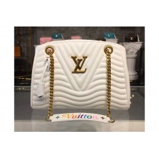 Louis Vuitton M51978 New Wave Chain Tote Bags in White Smooth calf leather