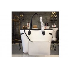 Louis Vuitton M53447 Neverfull MM Bags in White Epi Leather