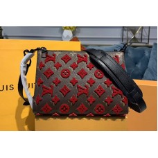 Louis Vuitton M54330 Triangle Shaped Shoulder Bag Monogram Empreinte Leather with Red embroidery Louis Vuitton M54330 Triangle Shaped Shoulder Bag Monogram Empreinte Leather with Red embroidery