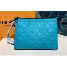 Louis Vuitton M54330 Triangle Shaped Shoulder Bags Blue Monogram Empreinte Leather Louis Vuitton M54330 Triangle Shaped Shoulder Bags Blue Monogram Empreinte Leather