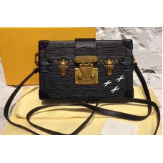 Louis Vuitton M54650 Petite Malle Bags in Black Epi Leather
