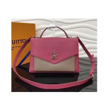 Louis Vuitton M54878 MyLockme Lockme Bags in Rose Pink/Gray Soft Calfskin Louis Vuitton M54878 MyLockme Lockme Bags in Rose Pink/Gray Soft Calfskin