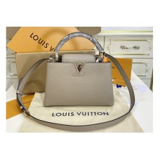 Louis Vuitton N98477 Capucines Mini handbag in Grey Taurillon leather Louis Vuitton N98477 Capucines Mini handbag in Grey Taurillon leather
